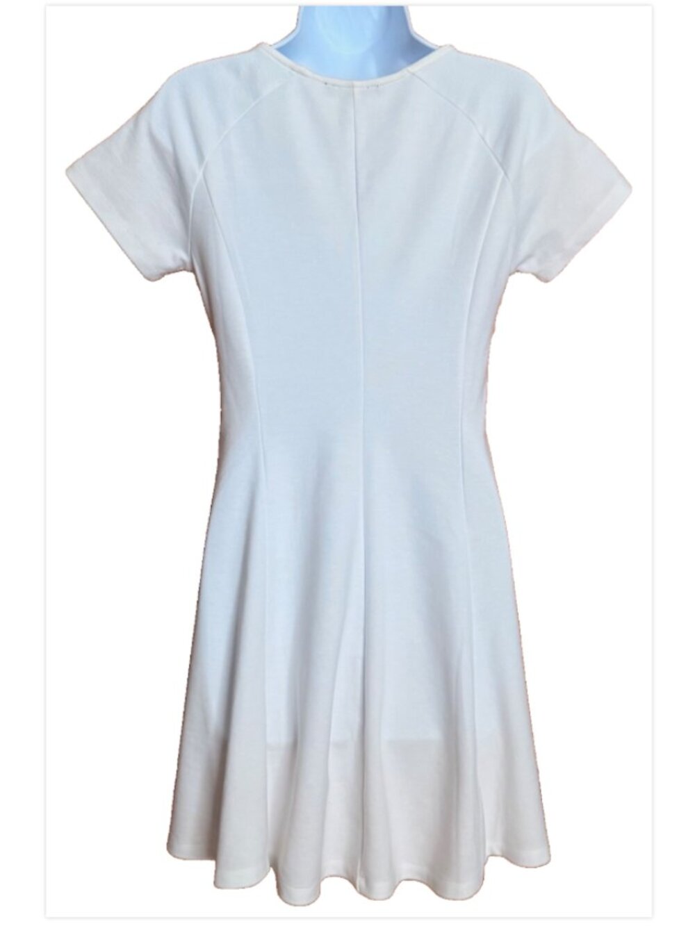 Forever 21 White Knit Short Sleeve Dress Bridal Engagement Reception Graduation - Picture 2 of 8